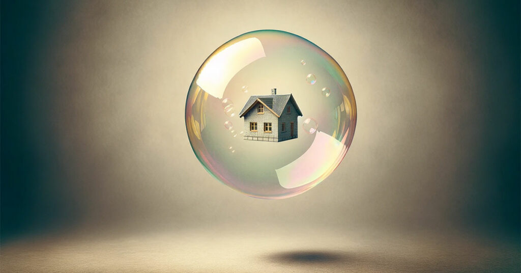 Blase mit einer Immobilie